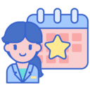 woman,professions and jobs,user,star,calendar,manager,designer,organizer,event planner